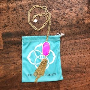 Kendra Scott Rayne Long Pendant Necklace Magenta